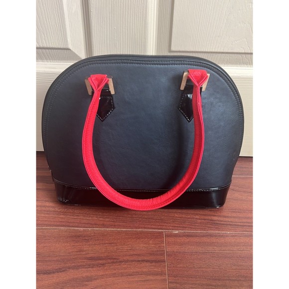 New Gicari Black Red Snakeprint Handbag - Picture 2 of 8